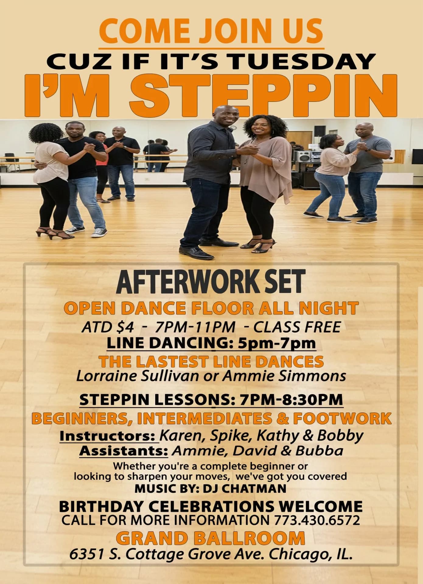 Line Dancing / Steppin Lessons / Open Dance Floor