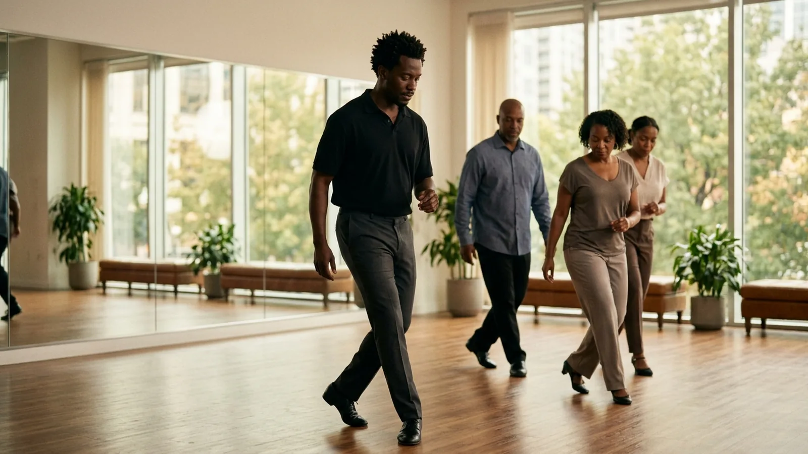 A Chicago-style stepping class in session